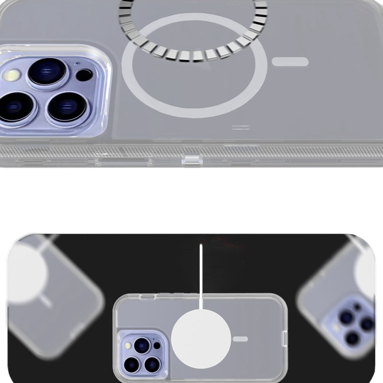 For iPhone 14 Shockproof MagSafe Magnetic Phone Case(Transparent Grey) - iPhone 14 Cases by PMC TechLife | Online Shopping South Africa | PMC TechLife