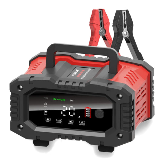 FOXSUR 12V / 24V 20A 300W Portable Motorcycle Car Smart Battery Charger(EU Plug) - Battery Charger by FOXSUR | Online Shopping South Africa | PMC Jewellery | Buy Now Pay Later Mobicred