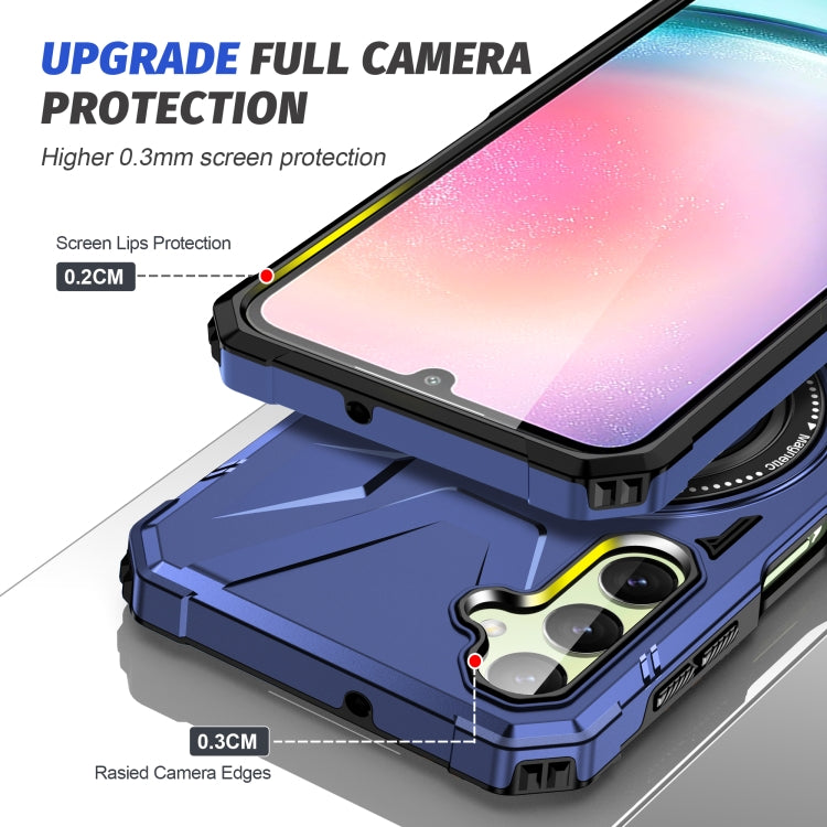 For Samsung Galaxy A14 4G/5G MagSafe Magnetic Shockproof Phone Case with Ring Holder(Navy Blue) - Galaxy Phone Cases by PMC TechLife | Online Shopping South Africa | PMC TechLife