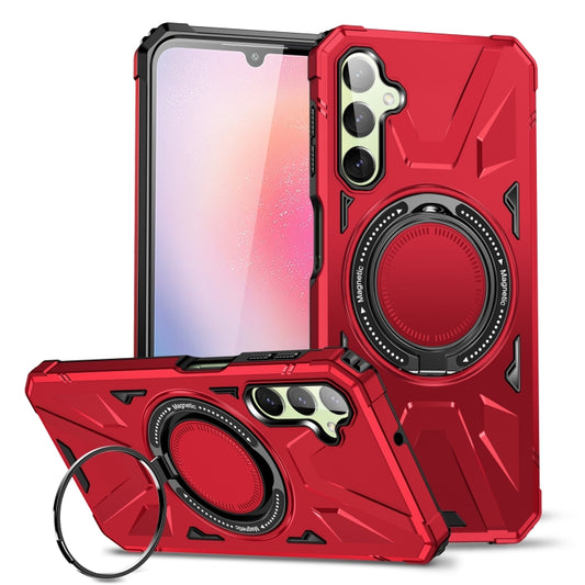 For Samsung Galaxy A24 4G/A25 5G MagSafe Magnetic Shockproof Phone Case with Ring Holder(Red) - Galaxy Phone Cases by PMC Jewellery | Online Shopping South Africa | PMC Jewellery