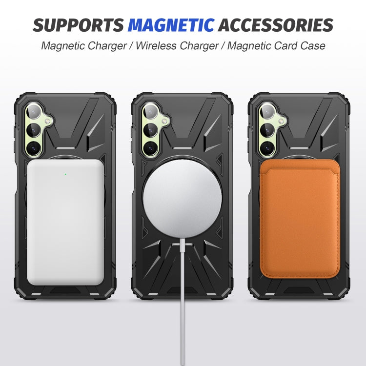 For Samsung Galaxy A54 5G MagSafe Magnetic Shockproof Phone Case with Ring Holder(Black) - Galaxy Phone Cases by PMC Jewellery | Online Shopping South Africa | PMC Jewellery