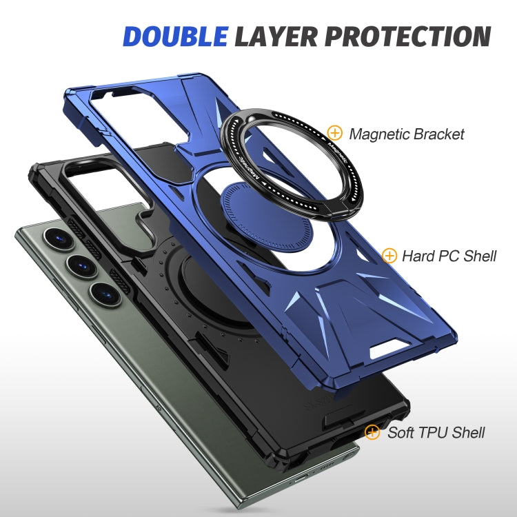 For Samsung Galaxy S24+ 5G MagSafe Magnetic Shockproof Phone Case with Ring Holder(Navy Blue) - Galaxy S24+ 5G Cases by PMC TechLife | Online Shopping South Africa | PMC TechLife