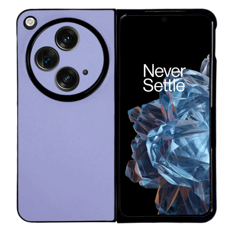 For OPPO Find N3 / OnePlus Open Morandi Solid Color Leather Texture Phone Case(Purple) - Find N3 Cases by PMC Jewellery | Online Shopping South Africa | PMC Jewellery