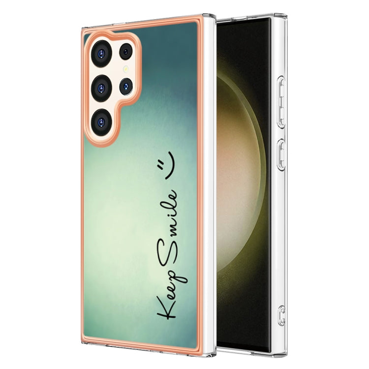 For Samsung Galaxy S24 Ultra 5G Electroplating Marble Dual-side IMD Phone Case(Smile) - Galaxy S24 Ultra 5G Cases by PMC Jewellery | Online Shopping South Africa | PMC Jewellery