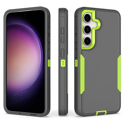 For Samsung Galaxy S25 / S24 5G Magnetic 2 in 1 PC Hybrid TPU Phone Case(Gray+Fluorescent Green) - Galaxy S24 5G Cases by PMC Jewellery | Online Shopping South Africa | PMC Jewellery | Buy Now Pay Later Mobicred