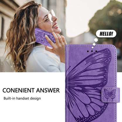 For Honor Magic6 Pro 5G Global Embossed Butterfly Leather Phone Case(Purple) - Honor Cases by PMC Jewellery | Online Shopping South Africa | PMC Jewellery | Buy Now Pay Later Mobicred