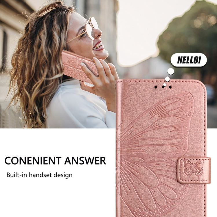 For Honor Magic6 Pro 5G Global Embossed Butterfly Leather Phone Case(Rose Gold) - Honor Cases by PMC Jewellery | Online Shopping South Africa | PMC Jewellery | Buy Now Pay Later Mobicred