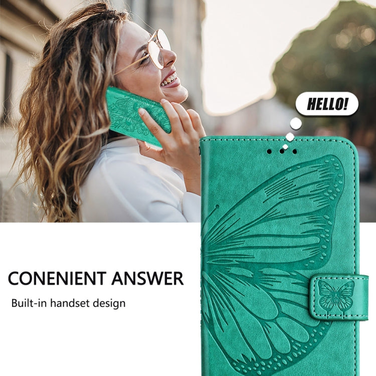 For Honor Magic6 Pro 5G Global Embossed Butterfly Leather Phone Case(Green) - Honor Cases by PMC Jewellery | Online Shopping South Africa | PMC Jewellery | Buy Now Pay Later Mobicred