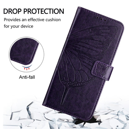 For Honor Magic6 Pro 5G Global Embossed Butterfly Leather Phone Case(Dark Purple) - Honor Cases by PMC Jewellery | Online Shopping South Africa | PMC Jewellery | Buy Now Pay Later Mobicred