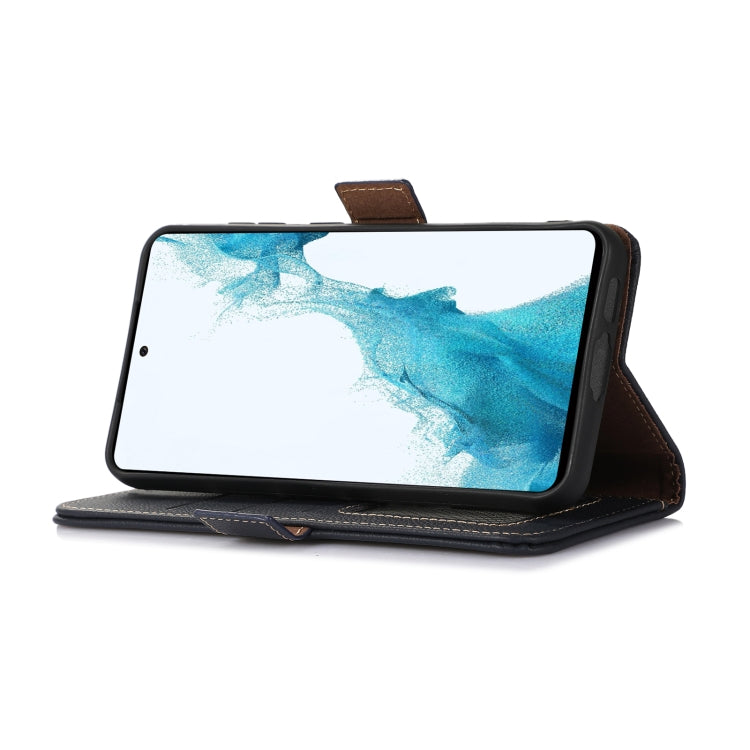 For Google Pixel 9 Pro Side-Magnetic TJ Genuine Leather RFID Phone Case(Blue) - Google Cases by PMC TechLife | Online Shopping South Africa | PMC TechLife | Buy Now Pay Later Mobicred