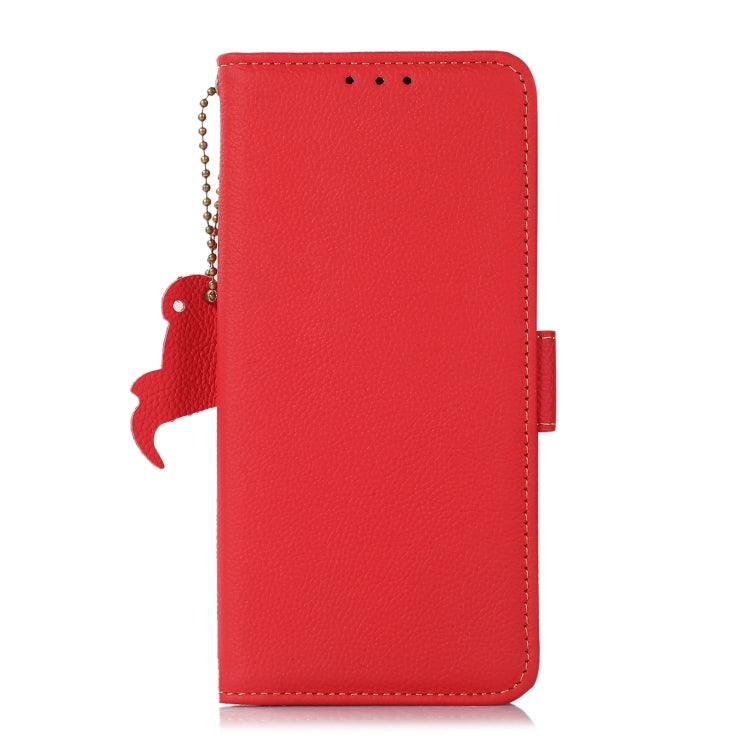 For Google Pixel 9 Pro Side-Magnetic TJ Genuine Leather RFID Phone Case(Red) - Google Cases by PMC TechLife | Online Shopping South Africa | PMC TechLife | Buy Now Pay Later Mobicred