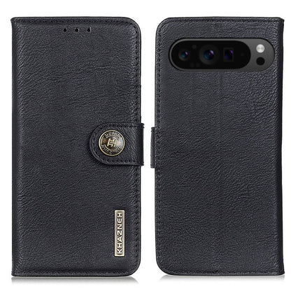 For Google Pixel 9 Pro KHAZNEH Cowhide Texture Horizontal Flip Leather Phone Case(Black) - Google Cases by PMC Jewellery | Online Shopping South Africa | PMC Jewellery | Buy Now Pay Later Mobicred