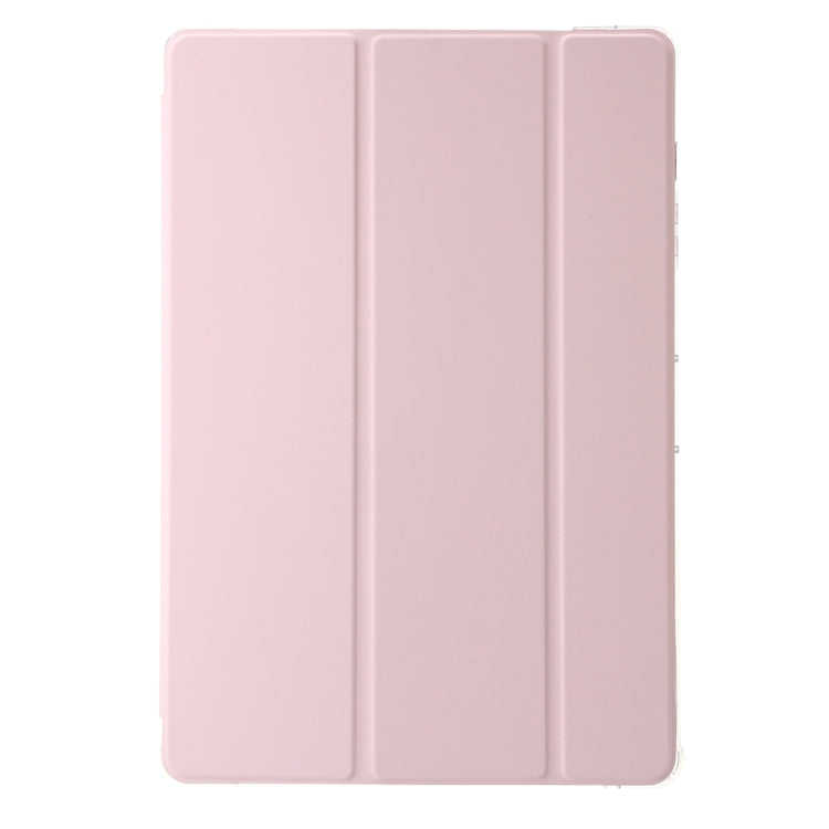 For Samsung Galaxy Tab S9 Ultra/S8 Ultra 3-Fold Clear Acrylic Leather Tablet Case(Pink) - Galaxy Tab S9 Ultra Cases by PMC Jewellery | Online Shopping South Africa | PMC Jewellery | Buy Now Pay Later Mobicred