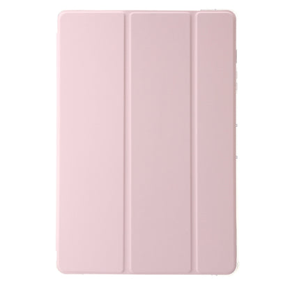 For Samsung Galaxy Tab S9 Ultra/S8 Ultra 3-Fold Clear Acrylic Leather Tablet Case(Pink) - Galaxy Tab S9 Ultra Cases by PMC Jewellery | Online Shopping South Africa | PMC Jewellery | Buy Now Pay Later Mobicred