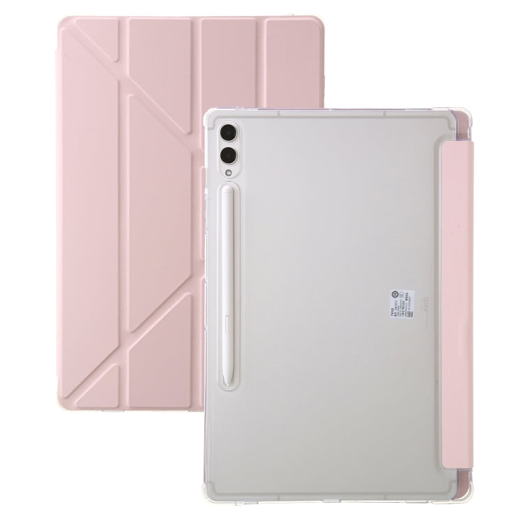 For Samsung Galaxy Tab S9 Clear Acrylic Deformation Leather Tablet Case(Pink) - Galaxy Tab S9 Cases by PMC Jewellery | Online Shopping South Africa | PMC Jewellery | Buy Now Pay Later Mobicred