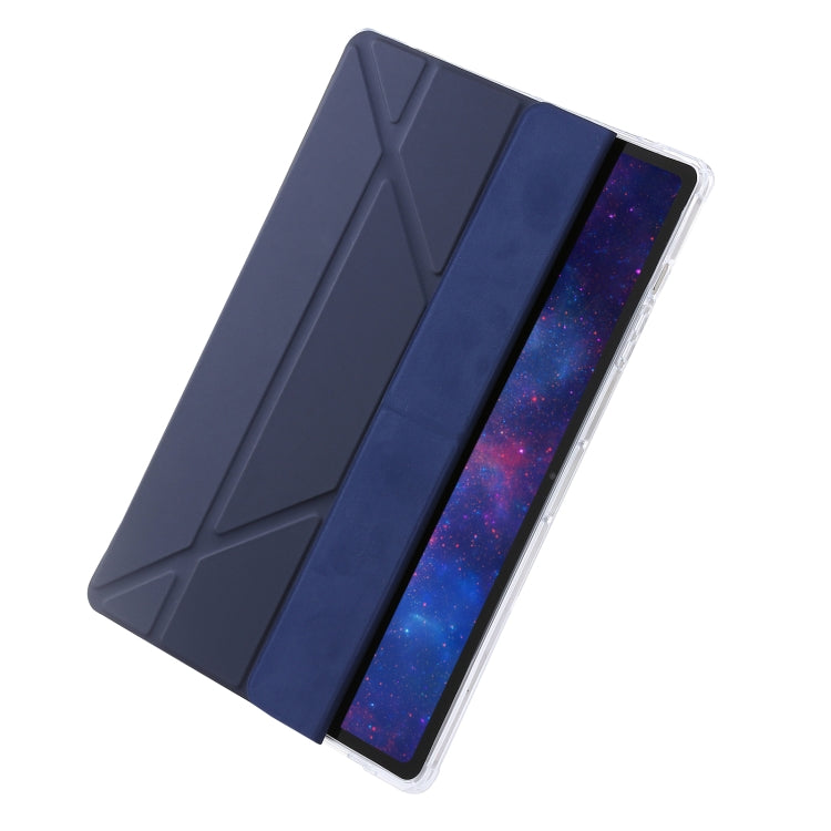 For Samsung Galaxy Tab S9 Clear Acrylic Deformation Leather Tablet Case(Dark Blue) - Galaxy Tab S9 Cases by PMC Jewellery | Online Shopping South Africa | PMC Jewellery | Buy Now Pay Later Mobicred