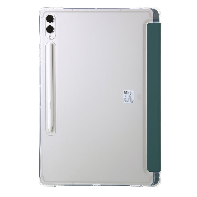 For Samsung Galaxy Tab S9 Clear Acrylic Deformation Leather Tablet Case(Deep Green) - Galaxy Tab S9 Cases by PMC Jewellery | Online Shopping South Africa | PMC Jewellery | Buy Now Pay Later Mobicred