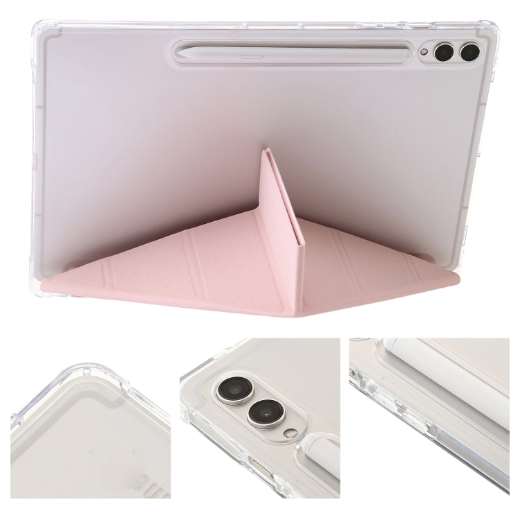 For Samsung Galaxy Tab S10 FE / S9 FE Clear Acrylic Deformation Leather Tablet Case(Pink) - free shipping - PMC TechLife - Order now!