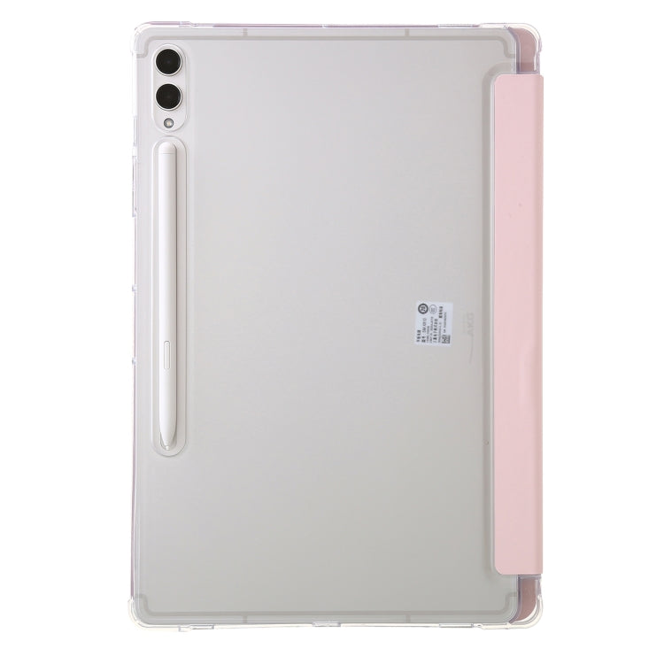 For Samsung Galaxy Tab S9 FE+ Clear Acrylic Deformation Leather Tablet Case(Pink) - Galaxy Tab S9 FE+ by PMC Jewellery | Online Shopping South Africa | PMC Jewellery