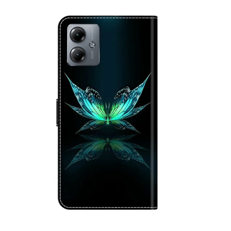 For Motorola Moto G14 Crystal 3D Shockproof Protective Leather Phone Case(Reflection Dutterfly) - Motorola Cases by PMC TechLife | Online Shopping South Africa | PMC TechLife | Buy Now Pay Later Mobicred