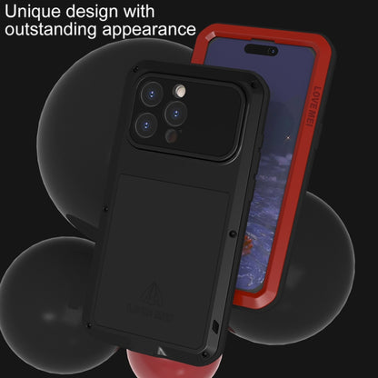 For iPhone 15 Pro Max LOVE MEI Metal Shockproof Life Waterproof Dustproof Phone Case(Black) - iPhone 15 Pro Max Cases by LOVE MEI | Online Shopping South Africa | PMC Jewellery | Buy Now Pay Later Mobicred