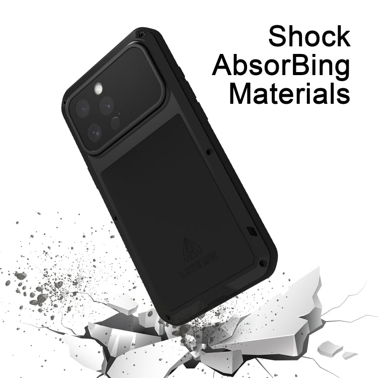 For iPhone 16 Pro LOVE MEI Metal Shockproof Life Waterproof Dustproof Phone Case(White) - iPhone 16 Pro Cases by LOVE MEI | Online Shopping South Africa | PMC Jewellery | Buy Now Pay Later Mobicred