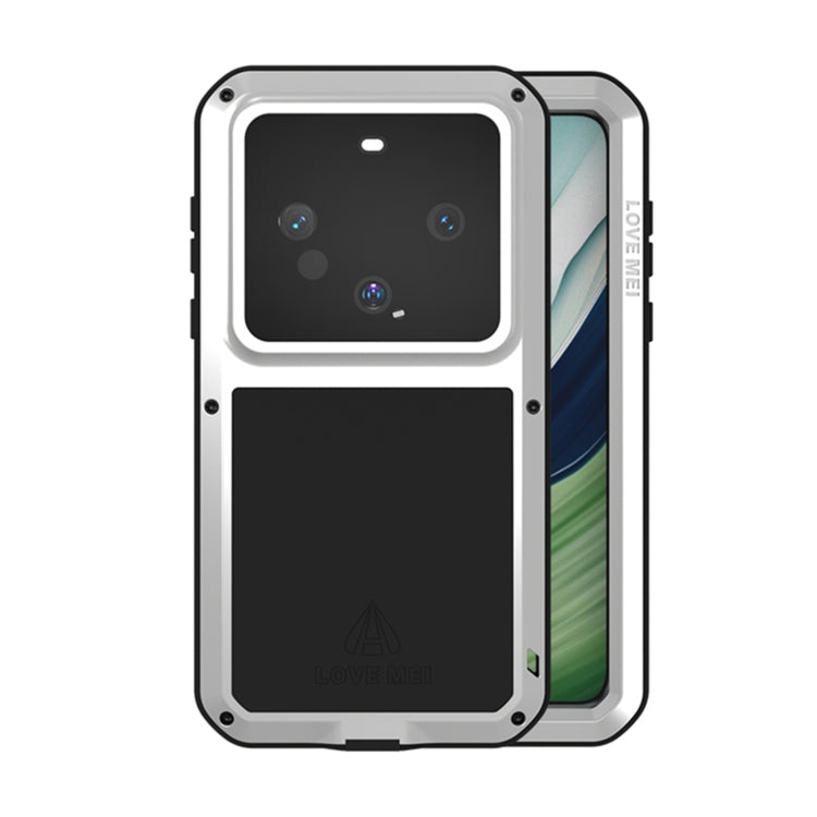 For Huawei Mate 60 LOVE MEI Metal Shockproof Life Waterproof Dustproof Phone Case(Silver) - Huawei Cases by LOVE MEI | Online Shopping South Africa | PMC Jewellery