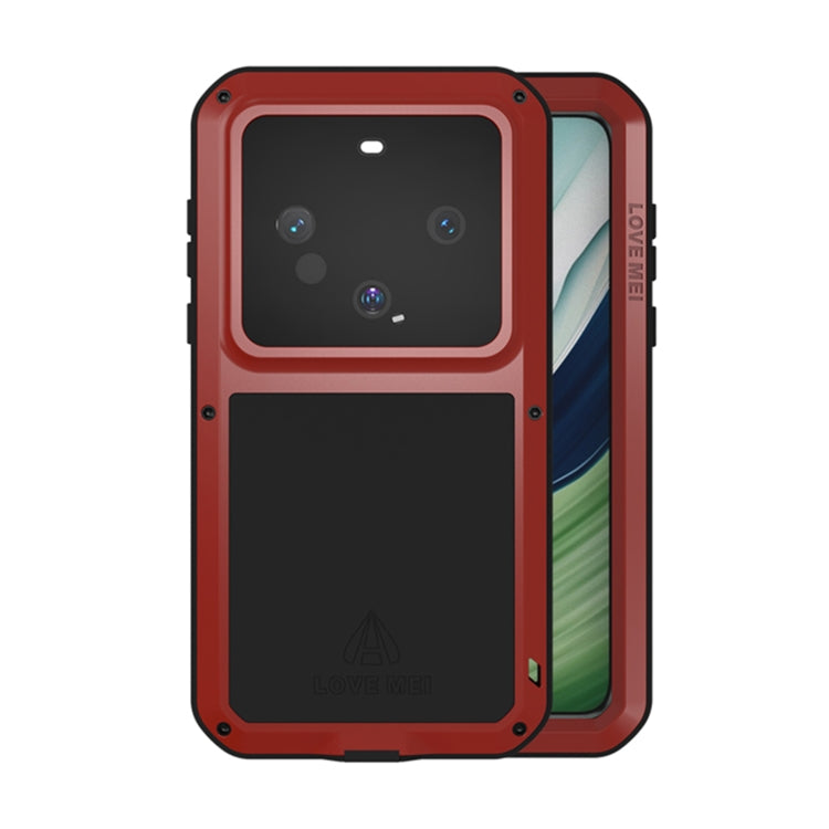 For Huawei Mate 60 LOVE MEI Metal Shockproof Life Waterproof Dustproof Phone Case(Red) - Huawei Cases by LOVE MEI | Online Shopping South Africa | PMC Jewellery | Buy Now Pay Later Mobicred