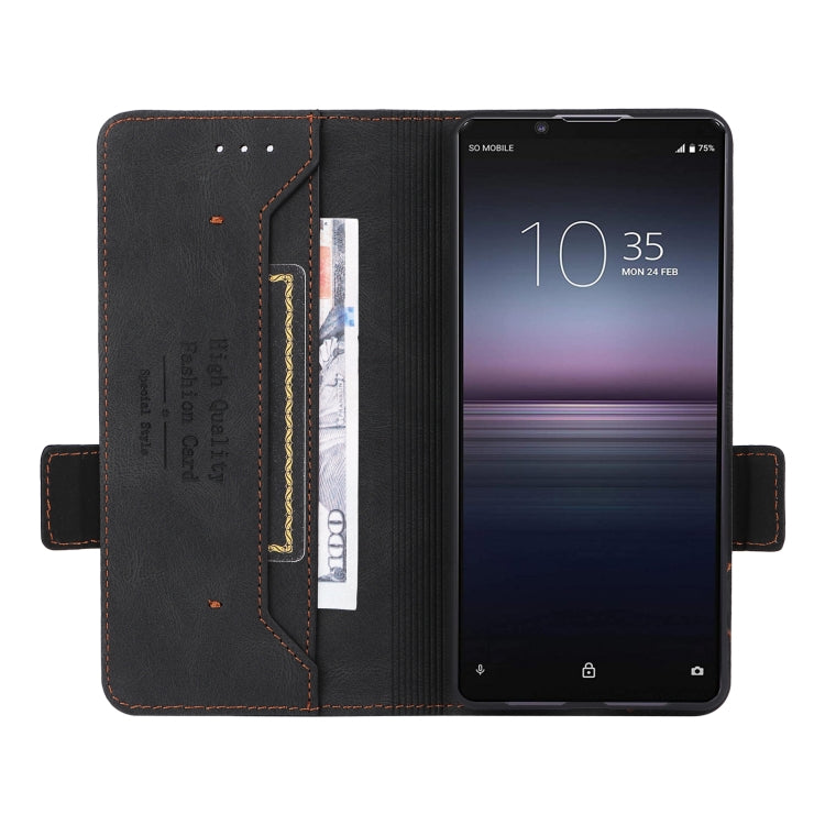 For Sony Xperia 1 VI 2024 Magnetic Clasp Leather Phone Case(Black) - Sony Cases by PMC Jewellery | Online Shopping South Africa | PMC Jewellery | Buy Now Pay Later Mobicred
