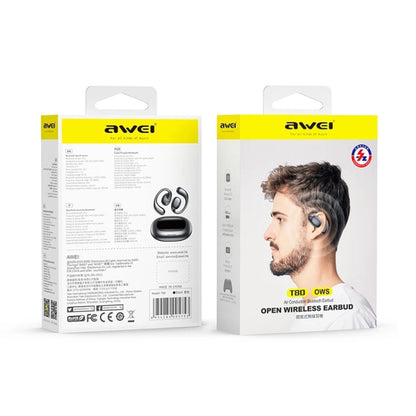 awei T80 Air Conduction Sport TWS Bluetooth Earbuds(Black) - TWS Earphone by awei | Online Shopping South Africa | PMC Jewellery | Buy Now Pay Later Mobicred