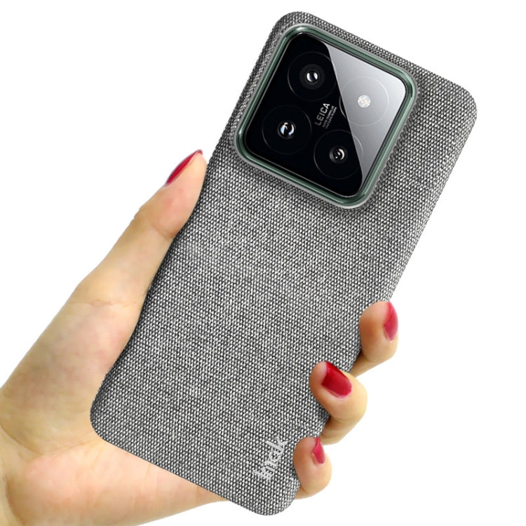 For Xiaomi 14 5G imak Ruiyi Series Cloth Texture PU + PC Phone Case(Light Grey) - 14 Cases by imak | Online Shopping South Africa | PMC Jewellery | Buy Now Pay Later Mobicred