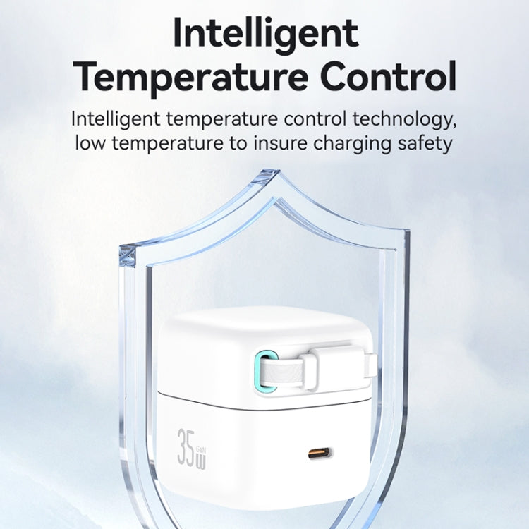 USAMS US-CC211 SMF Series PD35W 8 Pin + Type-C Dual Port GaN Fast Charger, UK Plug(White) - free shipping - PMC Jewellery - Order now!