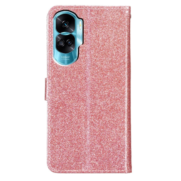 For Honor 90 Lite Glitter Powder Flip Leather Phone Case(Rose Gold) - Honor Cases by PMC TechLife | Online Shopping South Africa | PMC TechLife