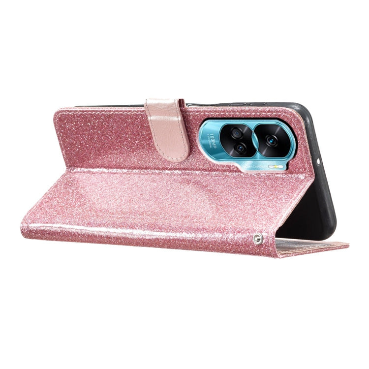 For Honor 90 Lite Glitter Powder Flip Leather Phone Case(Rose Gold) - Honor Cases by PMC TechLife | Online Shopping South Africa | PMC TechLife