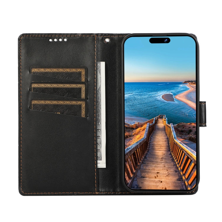 For Huawei nova 10 SE PU Genuine Leather Texture Embossed Line Phone Case(Black) - Huawei Cases by PMC TechLife | Online Shopping South Africa | PMC TechLife