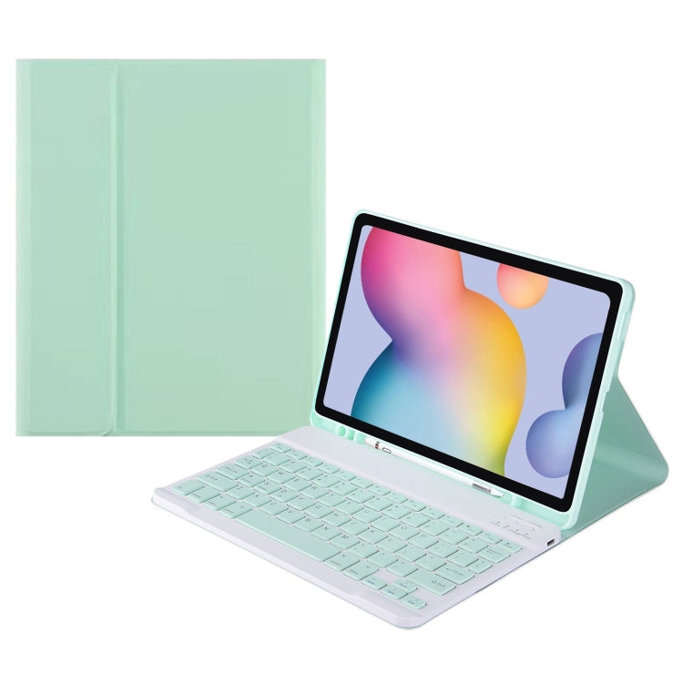 For Samsung Galaxy Tab A9 Square Cap Bluetooth Keyboard Leather Case with Pen Slot(Green) - Samsung Keyboard by PMC Jewellery | Online Shopping South Africa | PMC Jewellery