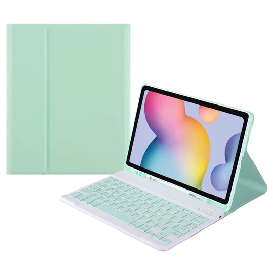 For Samsung Galaxy Tab S9 FE Square Cap Bluetooth Keyboard Leather Case with Pen Slot(Green) - Samsung Keyboard by PMC Jewellery | Online Shopping South Africa | PMC Jewellery