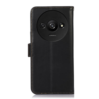 For Xiaomi Redmi A3 Magnetic Crazy Horse Texture Genuine Leather RFID Phone Case(Black) - Xiaomi Cases by PMC Jewellery | Online Shopping South Africa | PMC Jewellery | Buy Now Pay Later Mobicred