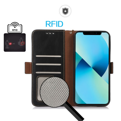 For Xiaomi Redmi A3 Magnetic Crazy Horse Texture Genuine Leather RFID Phone Case(Black) - Xiaomi Cases by PMC Jewellery | Online Shopping South Africa | PMC Jewellery | Buy Now Pay Later Mobicred