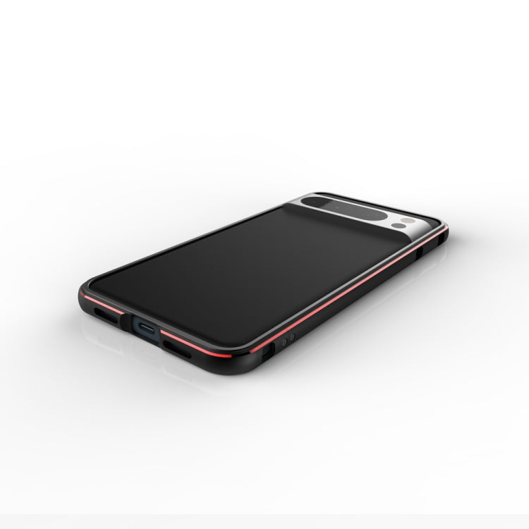 For Google Pixel 8 Pro Aurora Series Metal Frame Phone Case(Black Purple) - Google Cases by PMC TechLife | Online Shopping South Africa | PMC TechLife | Buy Now Pay Later Mobicred