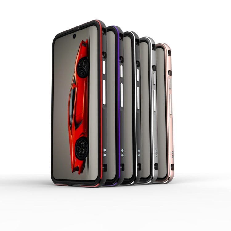 For Google Pixel 8 Aurora Series Metal Frame Phone Case(Black Silver) - Google Cases by PMC TechLife | Online Shopping South Africa | PMC TechLife | Buy Now Pay Later Mobicred