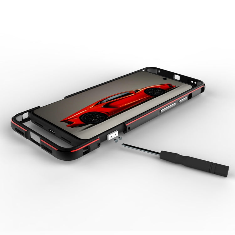 For Google Pixel 8 Aurora Series Metal Frame Phone Case(Black Red) - Google Cases by PMC TechLife | Online Shopping South Africa | PMC TechLife | Buy Now Pay Later Mobicred