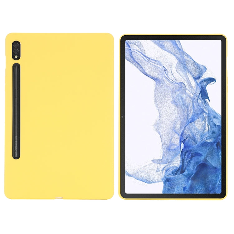 For Samsung Galaxy Tab S9 Ultra / S10 Ultra Pure Color Liquid Silicone Shockproof Tablet Case(Yellow) - Galaxy Tab S9 Ultra Cases by PMC Jewellery | Online Shopping South Africa | PMC Jewellery | Buy Now Pay Later Mobicred