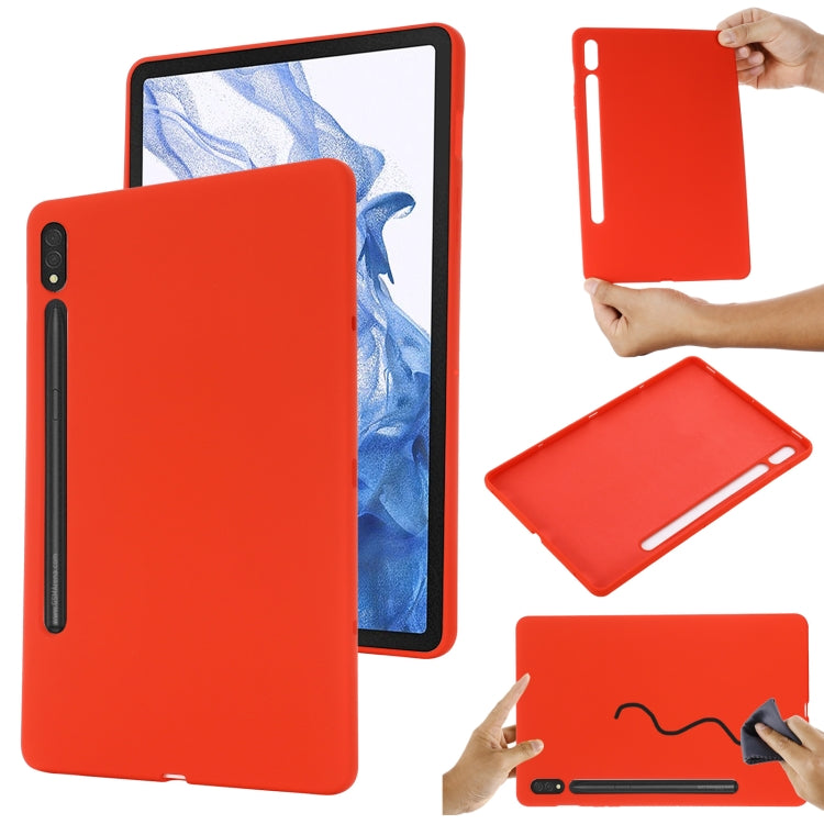 For Samsung Galaxy Tab S9 Pure Color Liquid Silicone Shockproof Tablet Case(Red) - Galaxy Tab S9 Cases by PMC Jewellery | Online Shopping South Africa | PMC Jewellery | Buy Now Pay Later Mobicred