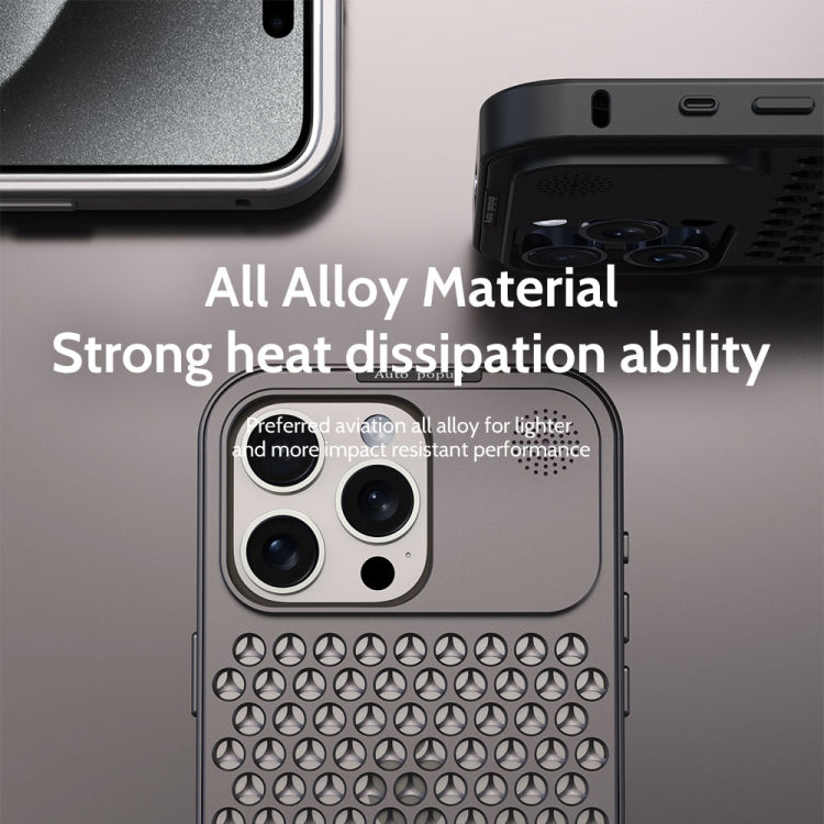 For iPhone 15 R-JUST RJ58 Aromatherapy Metal Cooling Phone Case(Silver) - iPhone 15 Cases by R-JUST | Online Shopping South Africa | PMC Jewellery