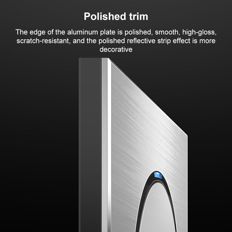 86mm Gray Aluminum Wire Drawing LED Switch Panel, Style:Two Open Dual Control -  by PMC Jewellery | Online Shopping South Africa | PMC Jewellery | Buy Now Pay Later Mobicred