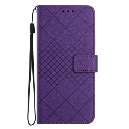 For iPhone SE 2024 Rhombic Grid Texture Leather Phone Case(Purple) - More iPhone Cases by PMC Jewellery | Online Shopping South Africa | PMC Jewellery | Buy Now Pay Later Mobicred