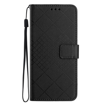For iPhone SE 2024 Rhombic Grid Texture Leather Phone Case(Black) - More iPhone Cases by PMC Jewellery | Online Shopping South Africa | PMC Jewellery | Buy Now Pay Later Mobicred