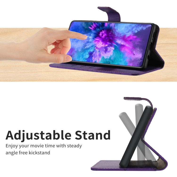 For iPhone 16 Pro Max Rhombic Grid Texture Leather Phone Case(Purple) - iPhone 16 Pro Max Cases by PMC TechLife | Online Shopping South Africa | PMC TechLife | Buy Now Pay Later Mobicred