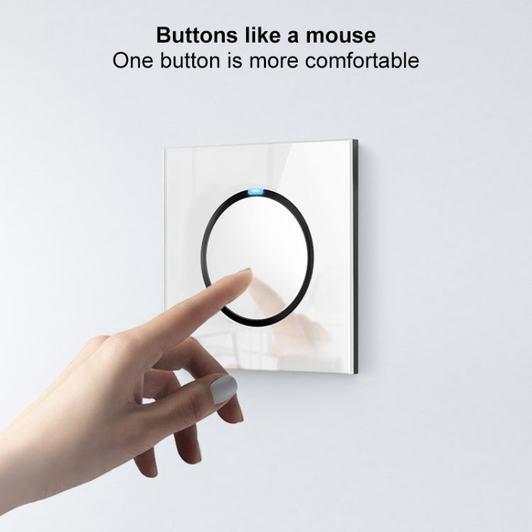 86mm Round LED Tempered Glass Switch Panel, White Round Glass, Style:Two Billing Control - Switch by PMC Jewellery | Online Shopping South Africa | PMC Jewellery | Buy Now Pay Later Mobicred